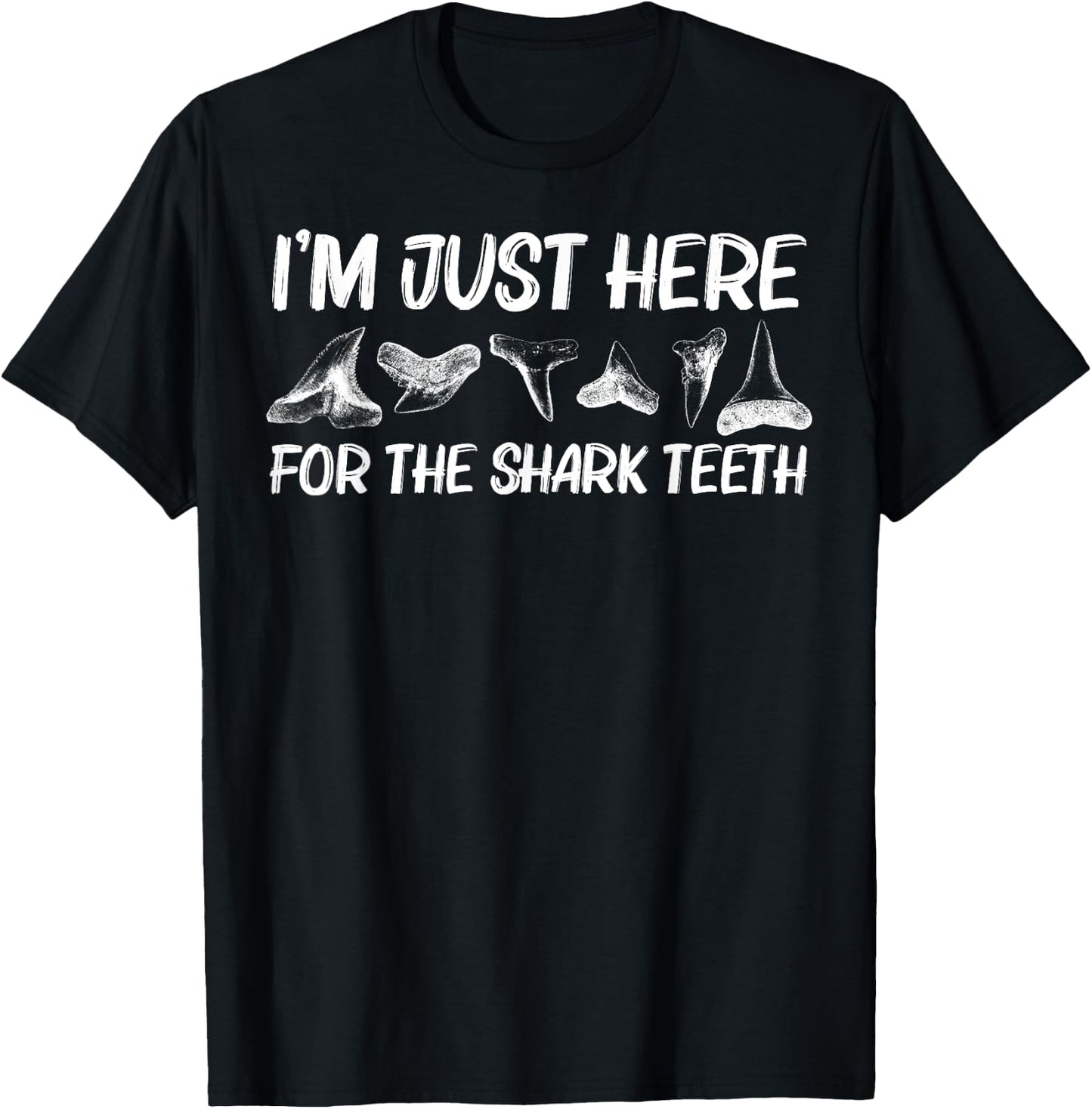 Funny Shark Teeth Design Women Animal Fossil Hunters T-Shirt - T-Shirt | Black