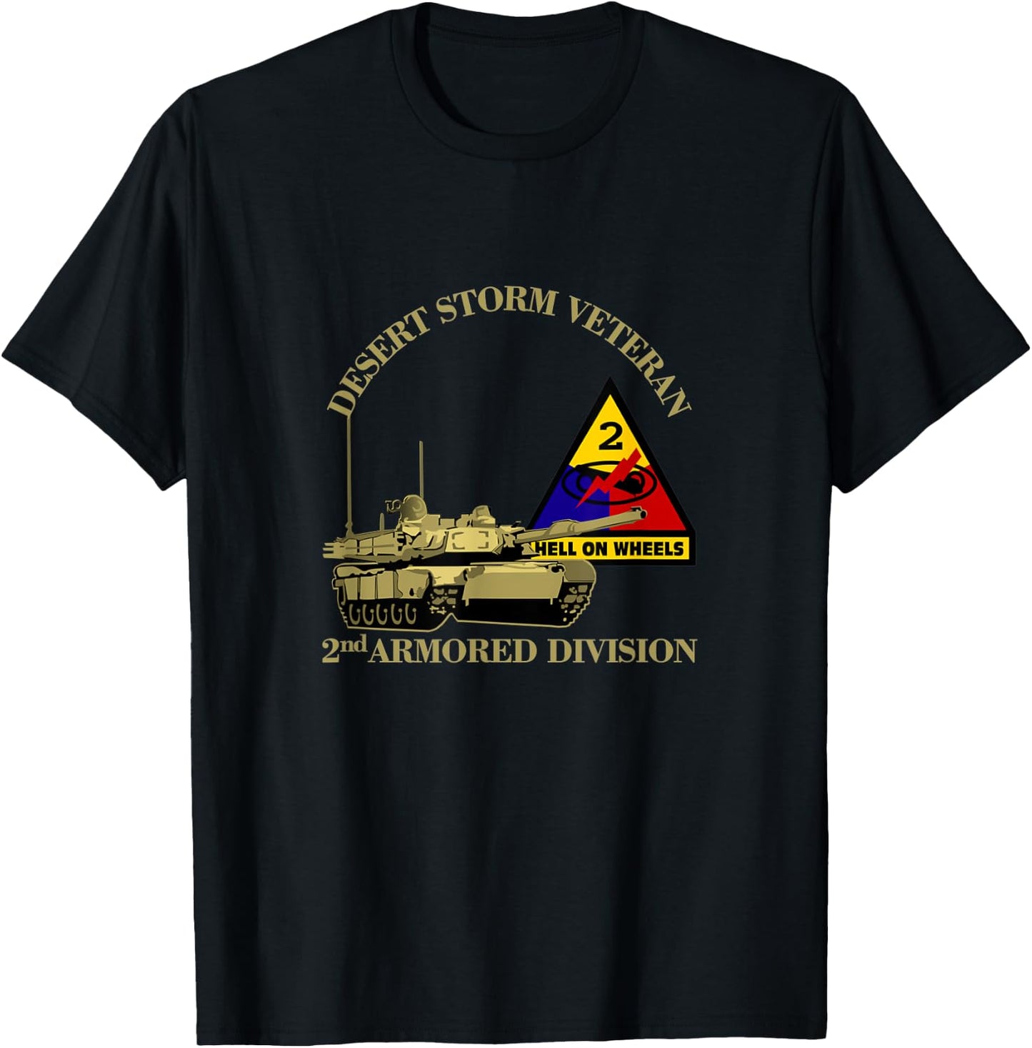 2nd Armored Division Desert Storm Veteran Veterans Day Xmas T-Shirt - T-Shirt | Black