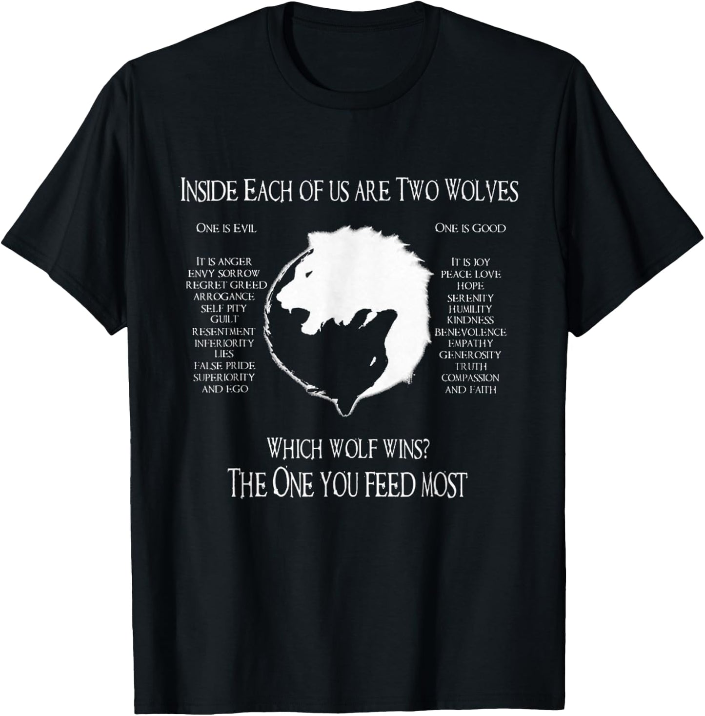 Cherokee Wolf! - Inside Each Of Us Are Two Wolves One T-Shirt - T-Shirt | Black