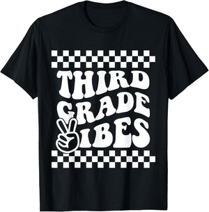 First Day of Third Grade Vibes Girls Back to School Boys T-Shirt - T-Shirt | Black