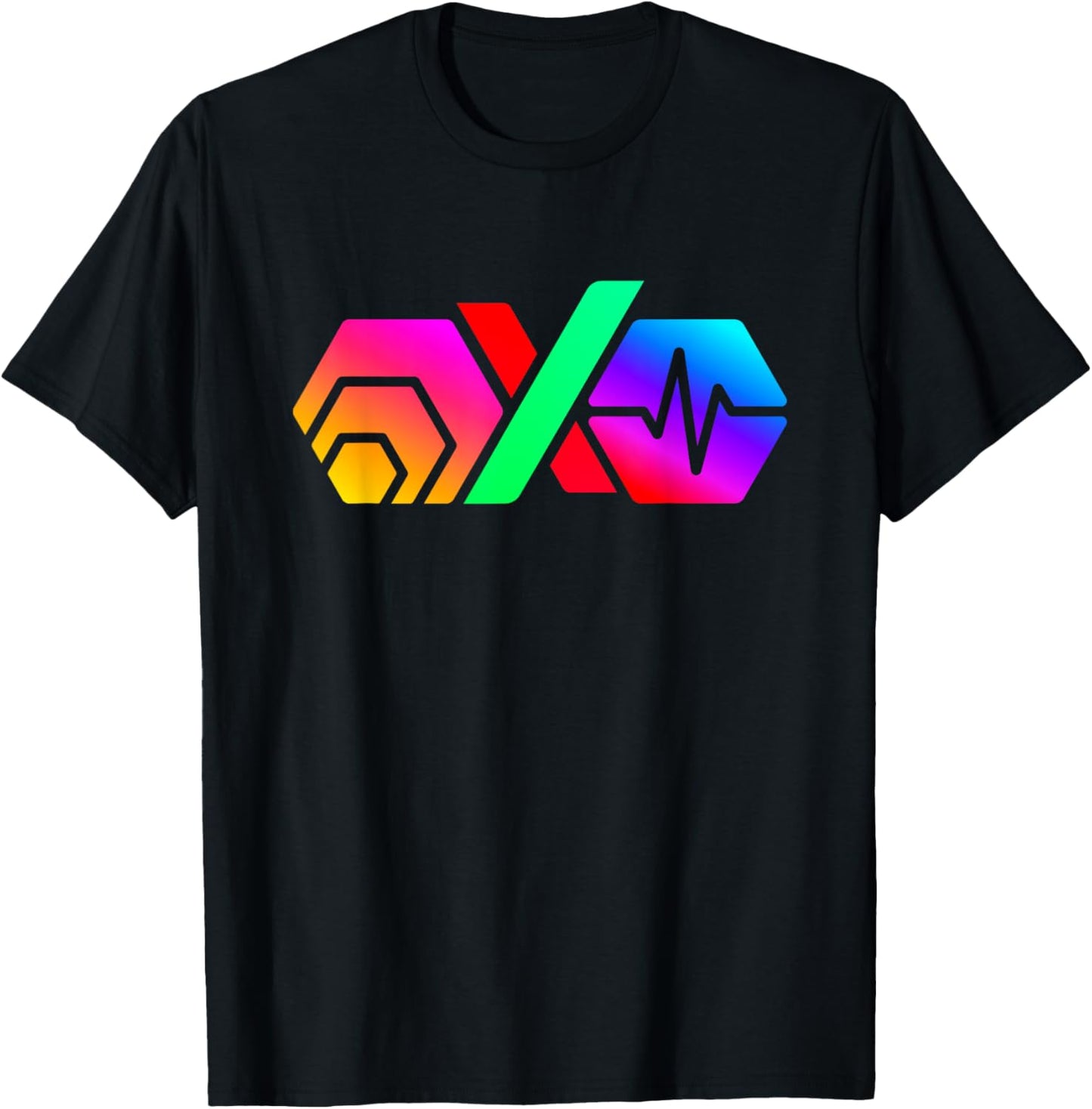 Hex PulseX PulseChain Crypto Logo PLS PLSX In Color T-Shirt - T-Shirt | Black