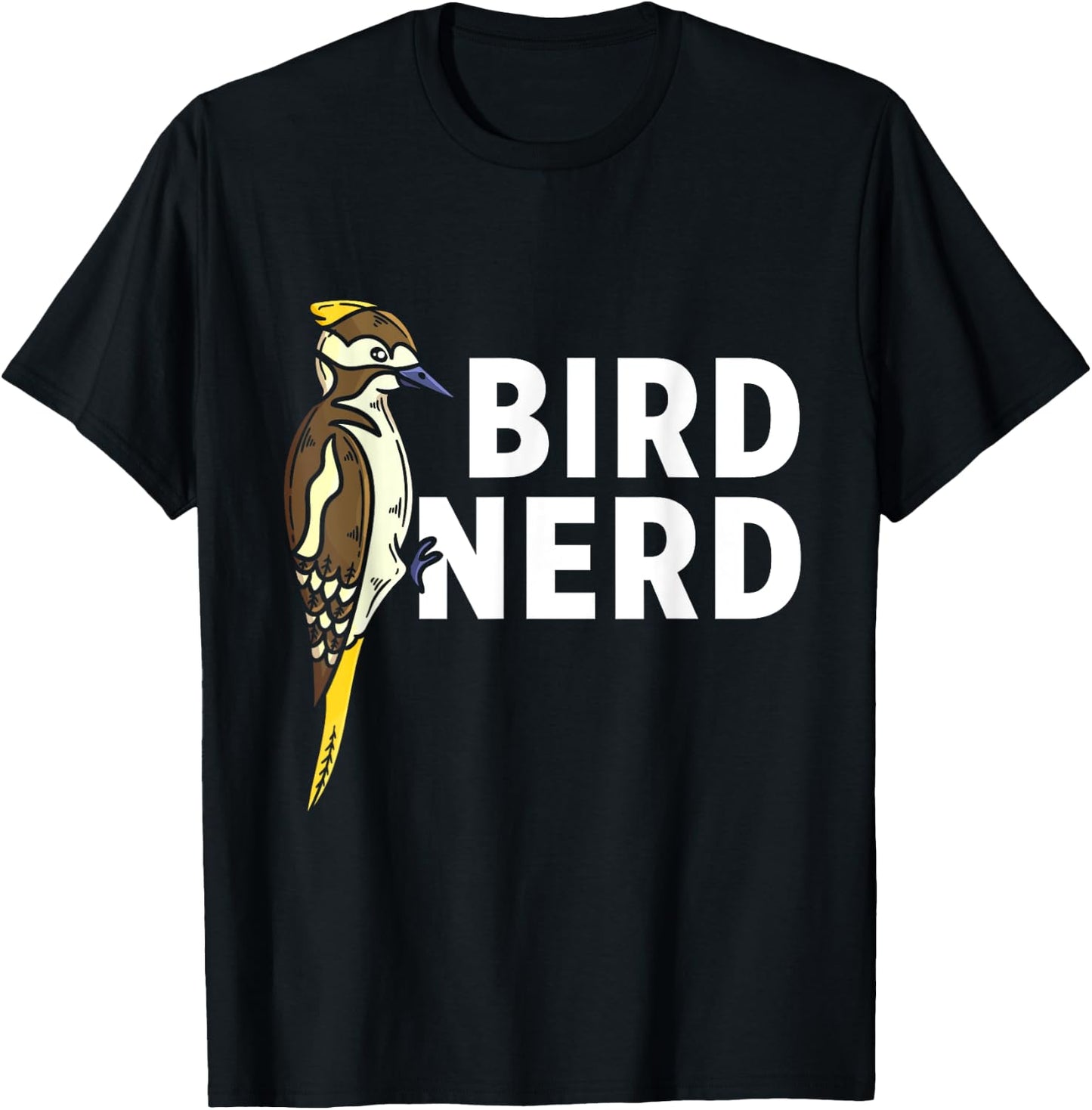 Bird Woodpecker Nerd Birds Watching Lover Watcher Birding T-Shirt - T-Shirt | Black