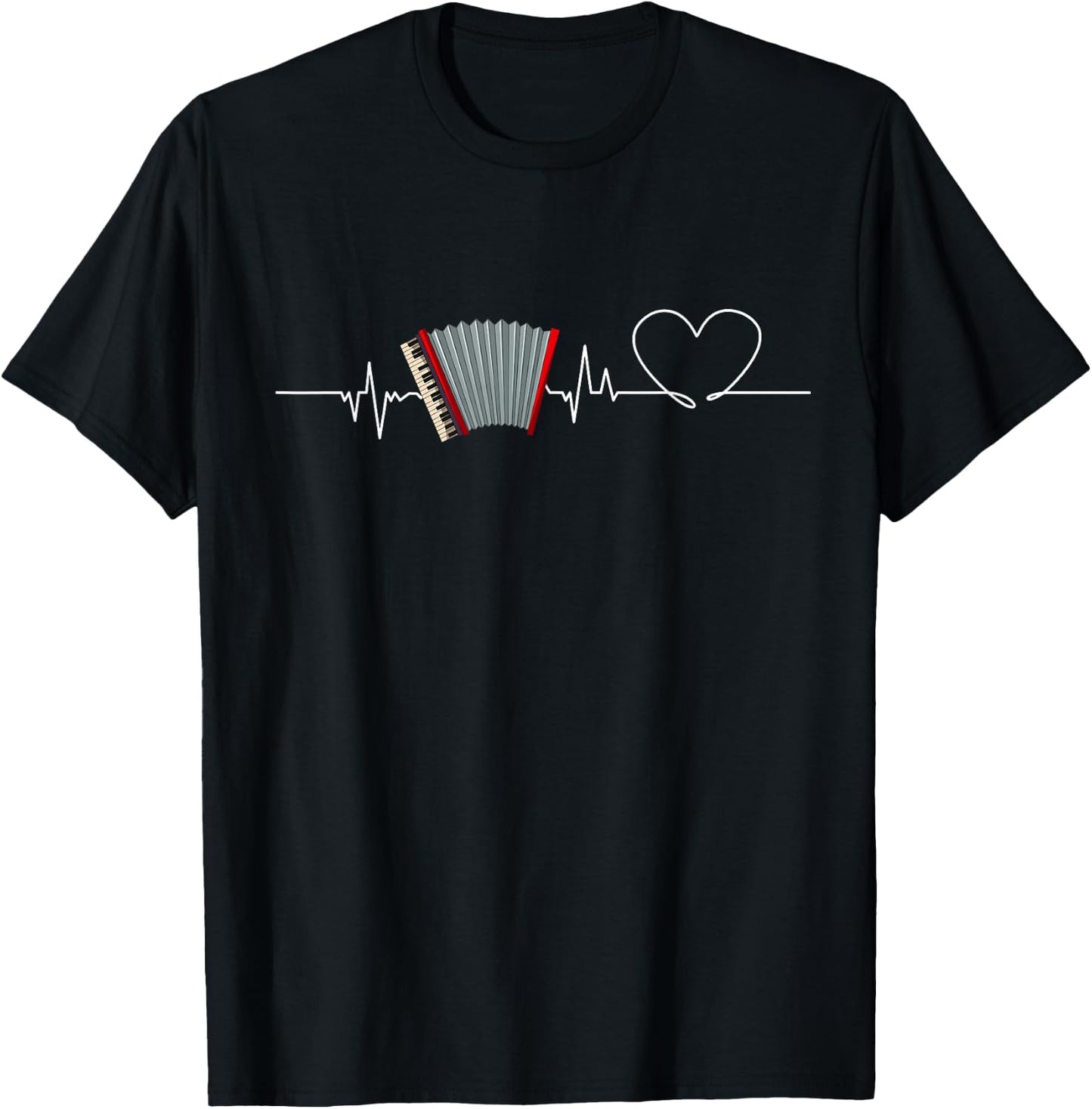 Love Accordion women Shirt Accordion Lovers kids and girls T-Shirt - T-Shirt | Black