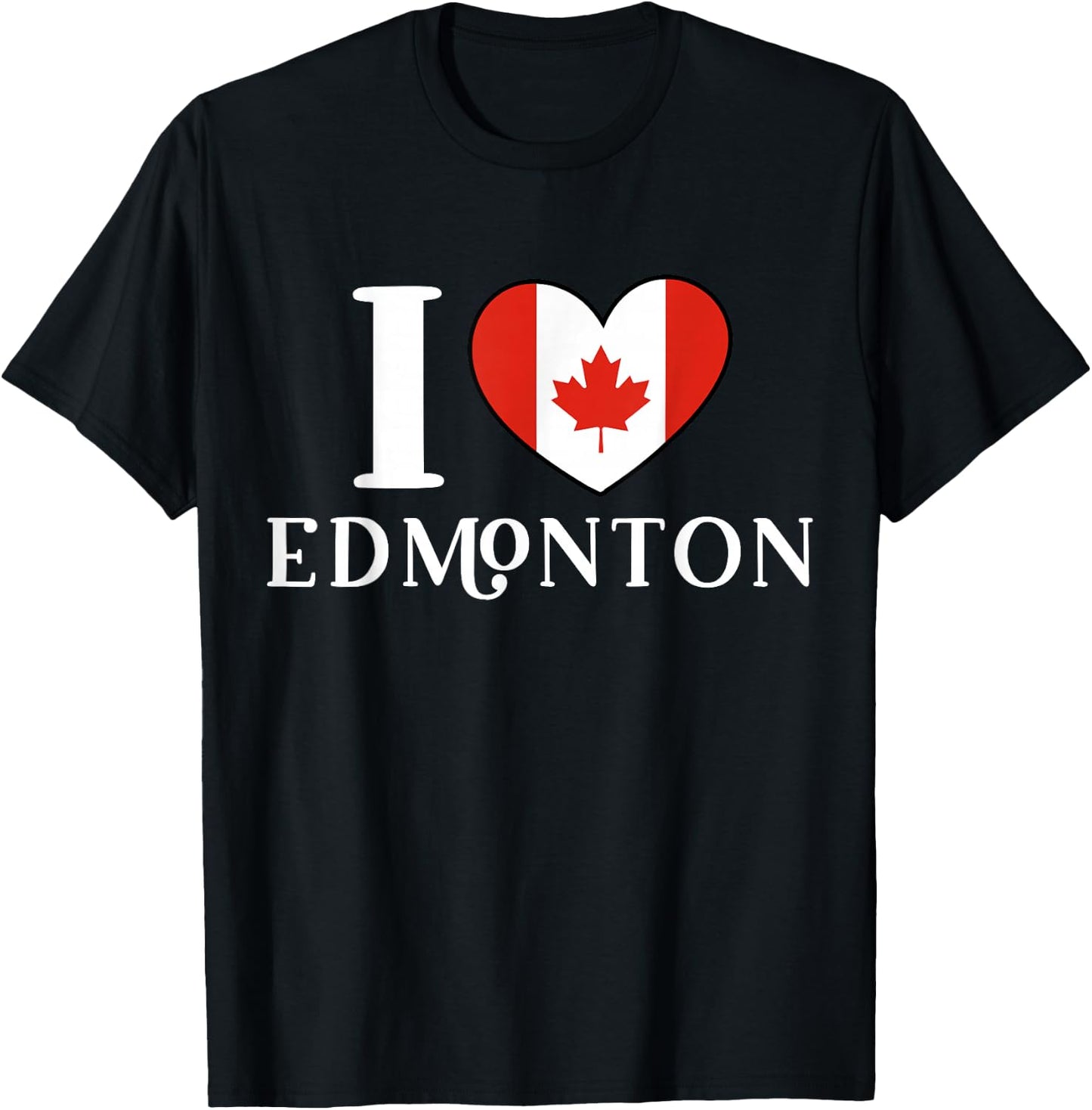 I Love Edmonton Canada heart Flag T-Shirt - T-Shirt | Black