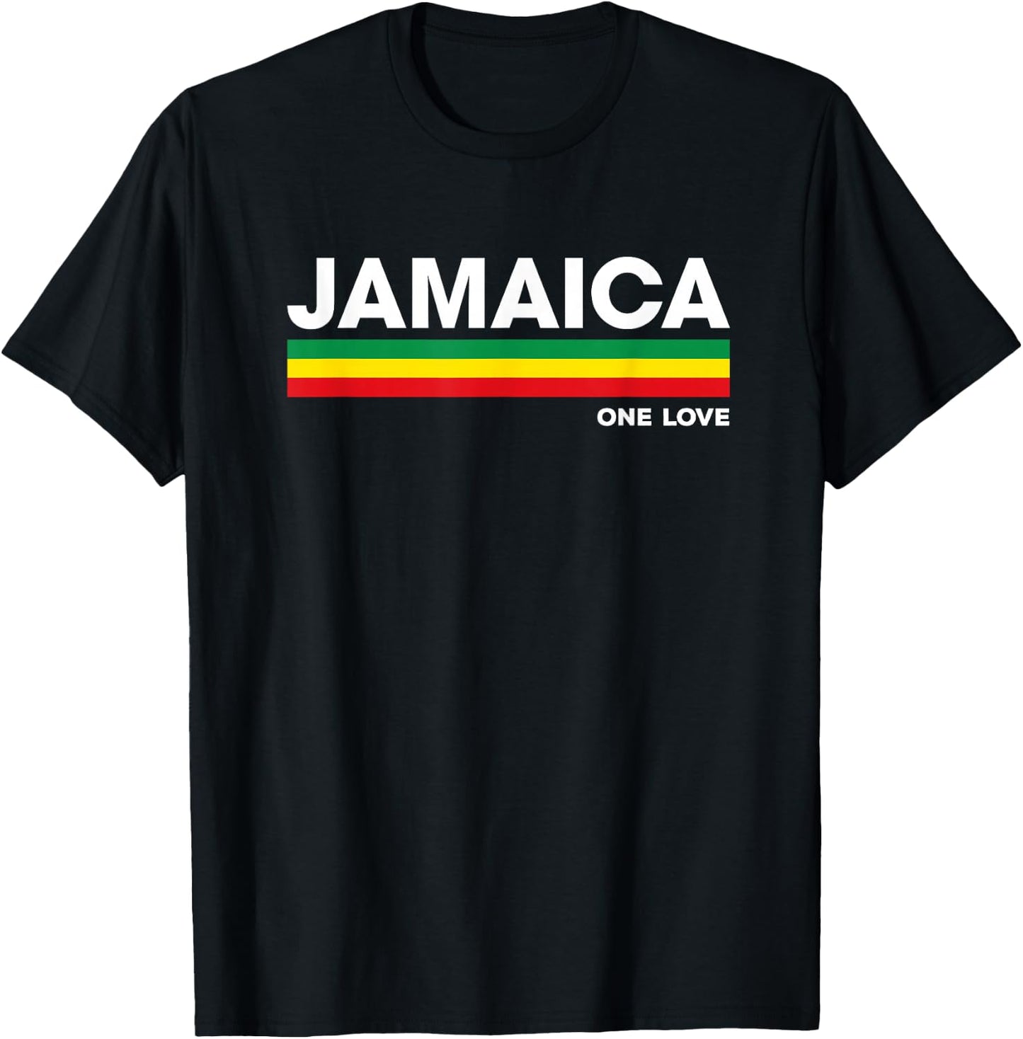 Jamaica Retro Reggae Color Bars Jamaican Vacation Souvenir T-Shirt - T-Shirt | Black