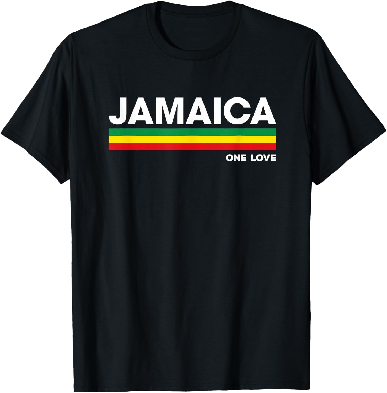 Jamaica Retro Reggae Color Bars Jamaican Vacation Souvenir T-Shirt - T-Shirt | Black