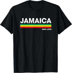 Jamaica Retro Reggae Color Bars Jamaican Vacation Souvenir T-Shirt - T-Shirt | Black