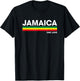 Jamaica Retro Reggae Color Bars Jamaican Vacation Souvenir T-Shirt - T-Shirt | Black