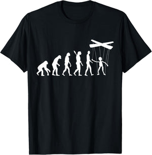 Puppeteer Evolution Puppet Ventriloquist Ventriloquism T-Shirt - T-Shirt | Black