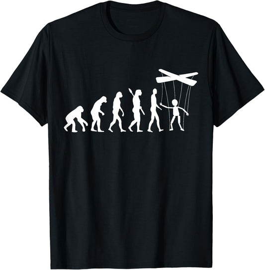 Puppeteer Evolution Puppet Ventriloquist Ventriloquism T-Shirt - T-Shirt | Black