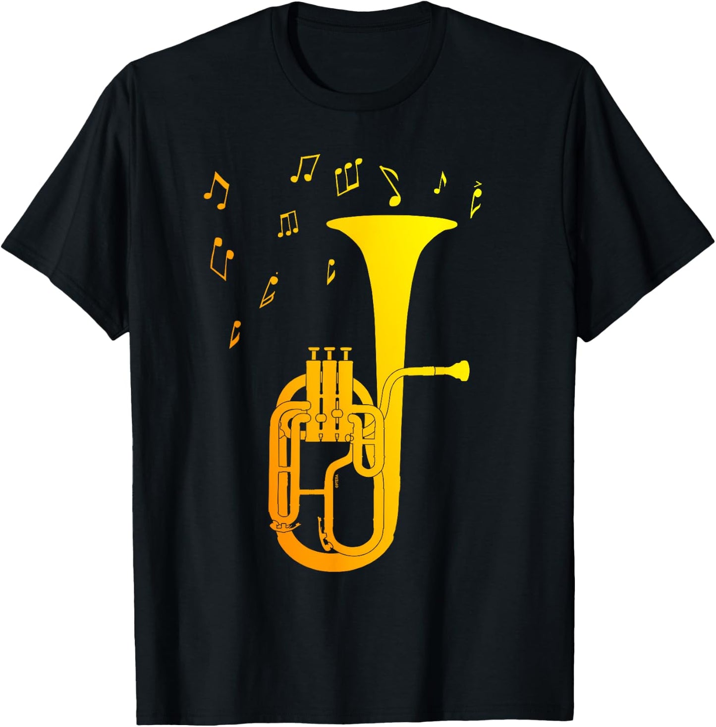 Simple Art for Brass Band An Alto Horn or Cool Tenor Horn T-Shirt - T-Shirt | Black