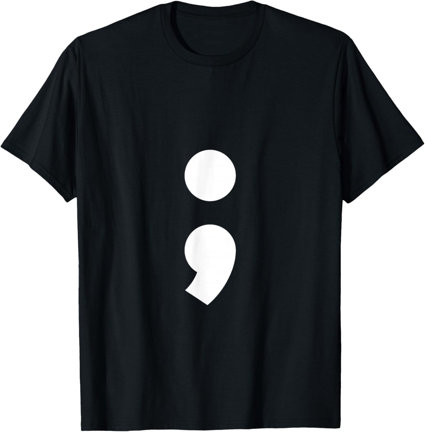 Alphabet Punctuation Semicolon T-Shirt - T-Shirt | Black