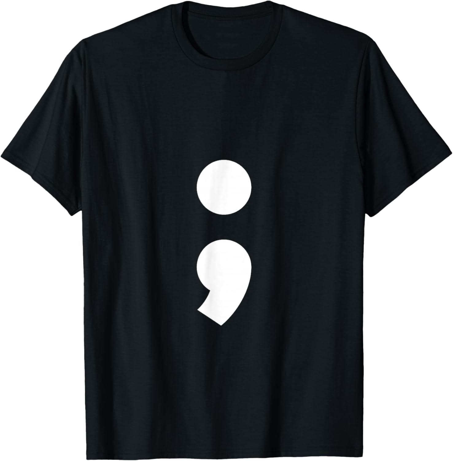 Alphabet Punctuation Semicolon T-Shirt - T-Shirt | Black