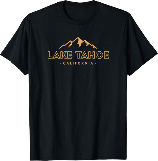 Lake Tahoe California Retro Mountain Souvenir T-Shirt - T-Shirt | Black