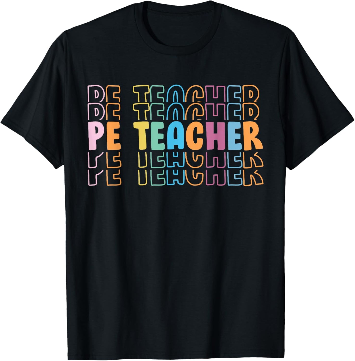 PE Teacher Vintage retro groovy Physical Education Teacher T-Shirt - T-Shirt | Black