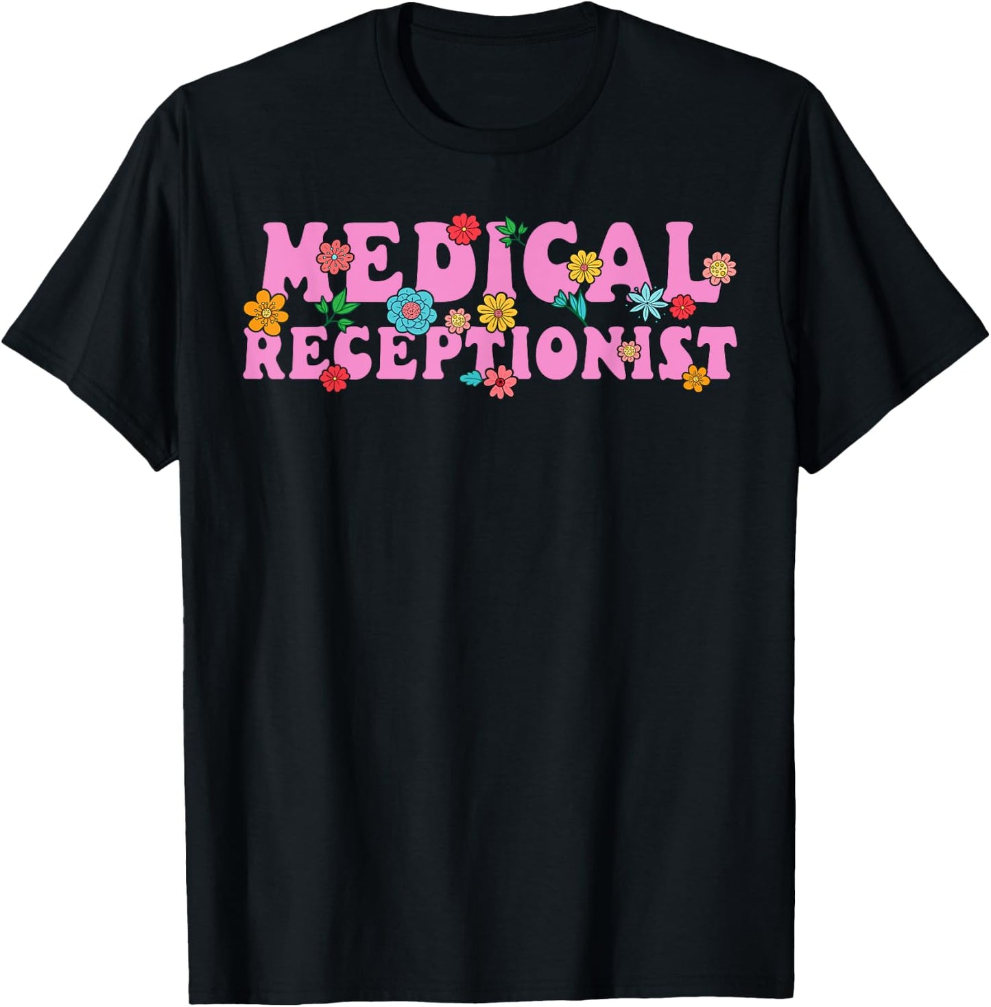 Cute Medical Receptionist T-Shirt - T-Shirt | Black