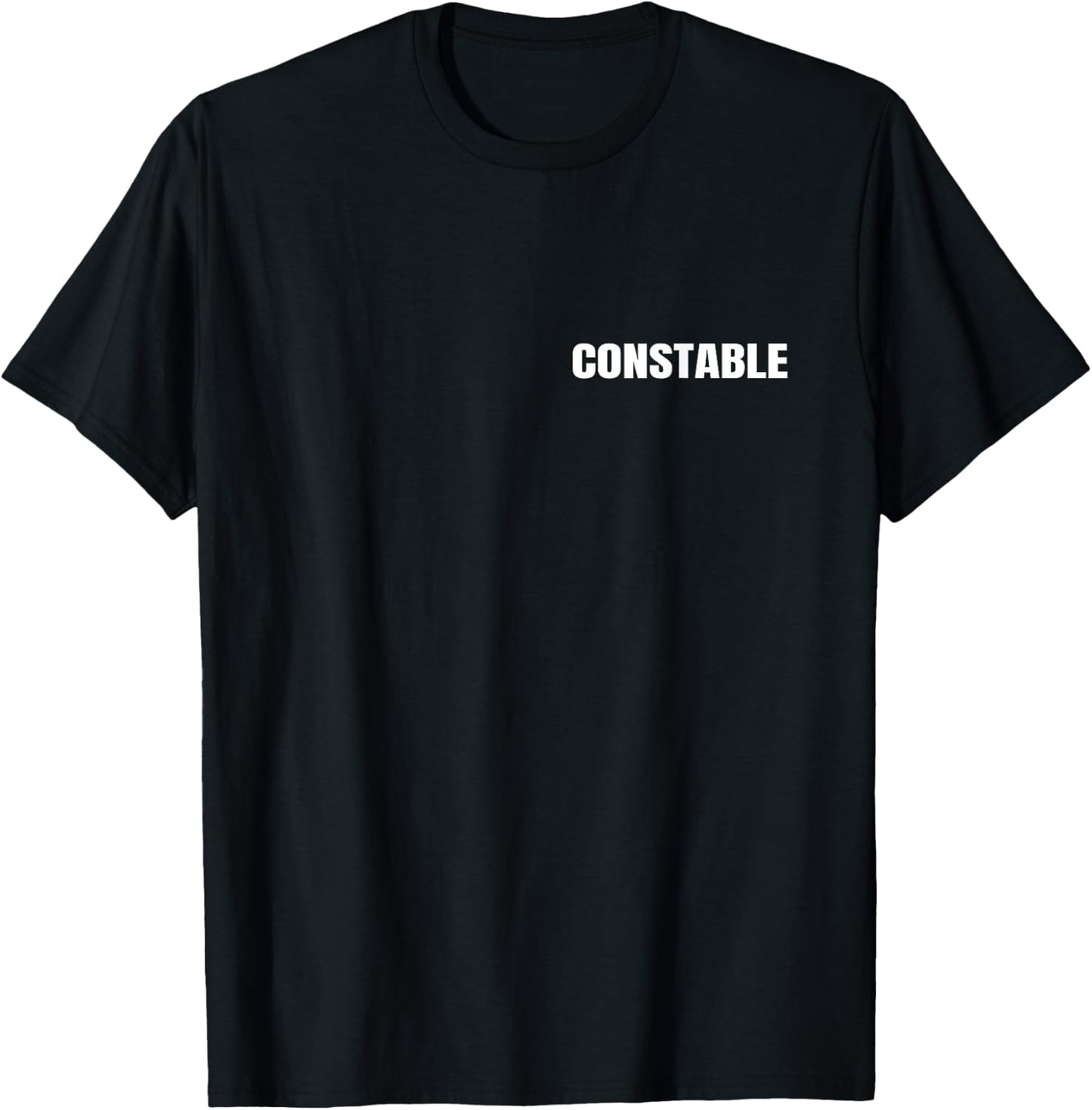 Constable WHITE FRONT AND BACK PRINT Both Sides On Duty Gear T-Shirt - T-Shirt | Black