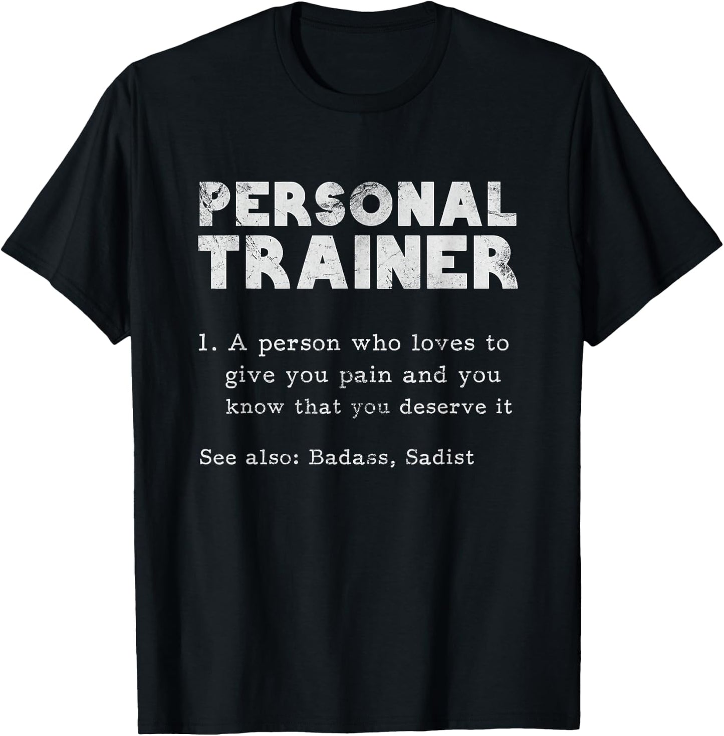 Personal Trainer Definition Fitness Personal Training Grunge T-Shirt - T-Shirt | Black