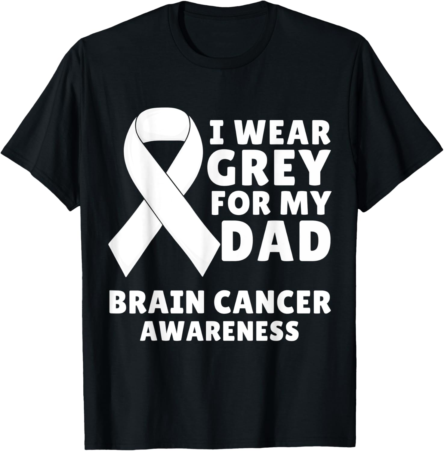 I Wear Gray For My Dad Brain Cancer Awareness Men Warrior T-Shirt - T-Shirt | Black