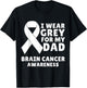 I Wear Gray For My Dad Brain Cancer Awareness Men Warrior T-Shirt - T-Shirt | Black
