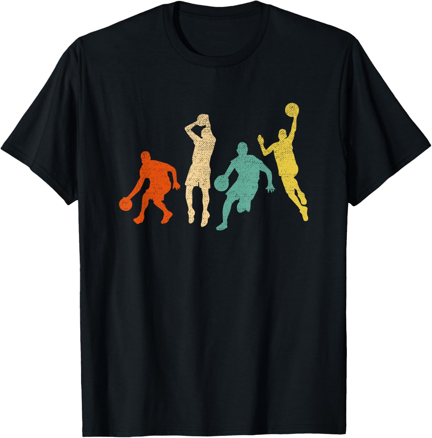 Vintage Basketball Ball Graphic Design Basketball Fan Player T-Shirt - T-Shirt | Black