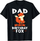 Dad of the Birthday Fox Birthday T-Shirt - T-Shirt | Black