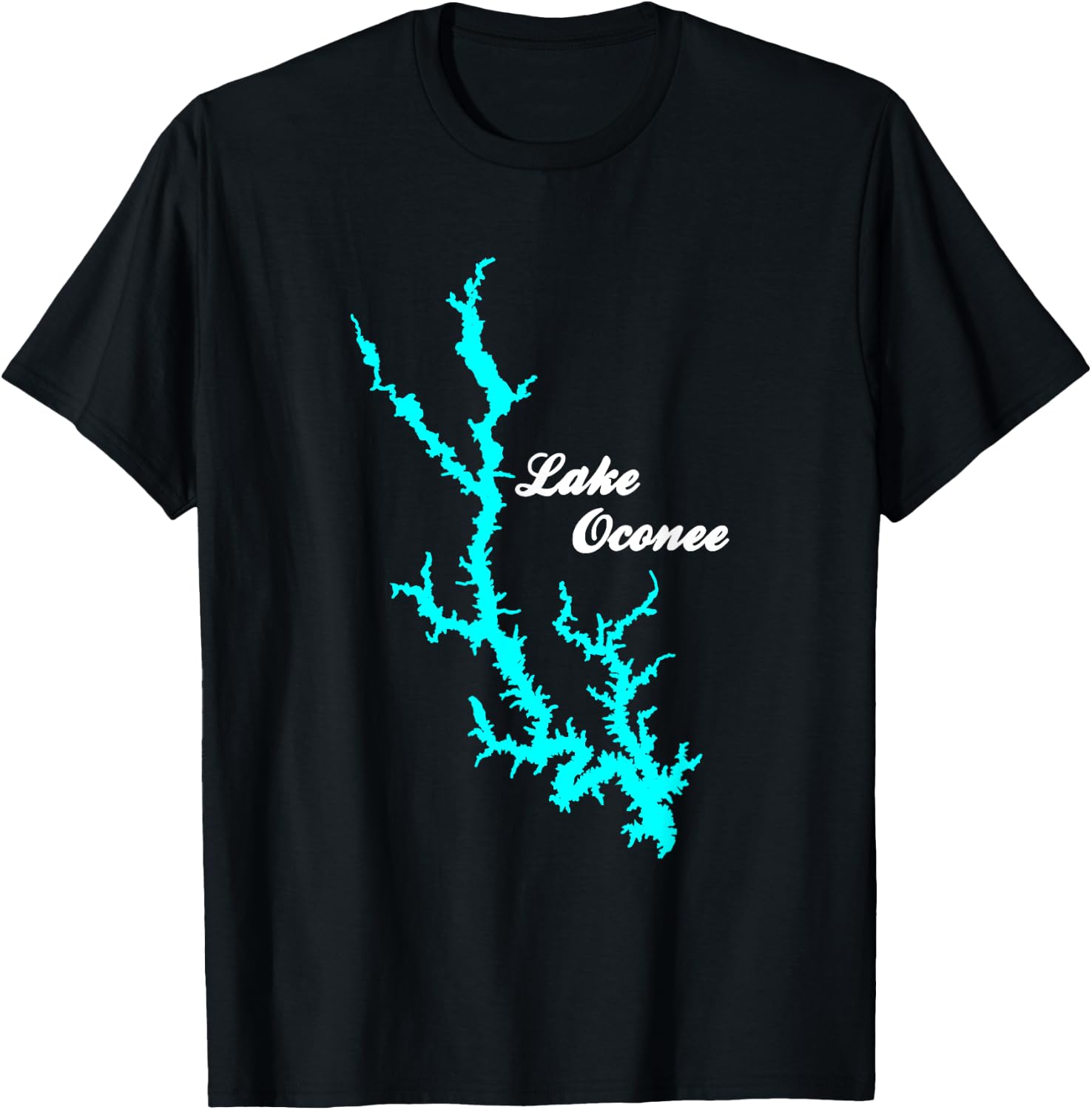Minimalist Lake Oconee - Georgia T-Shirt - T-Shirt | Black
