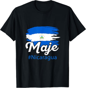 Nicaragua Flag Camiseta Nicaraguan Maje Nicoya Slang Saying T-Shirt - T-Shirt | Black