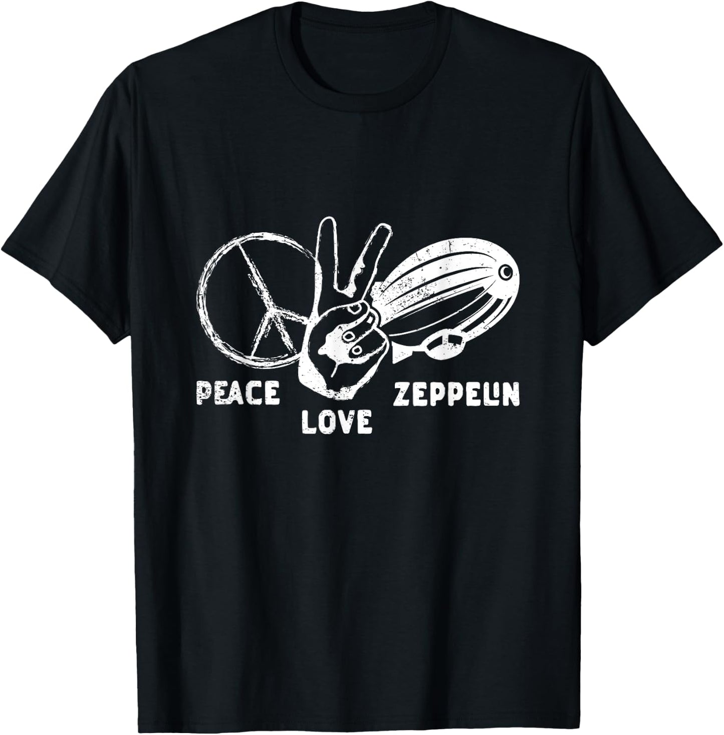 Retro Zeppelin 70s 80s Dirigible Airship Zepelin Zepplin T-Shirt - T-Shirt | Black