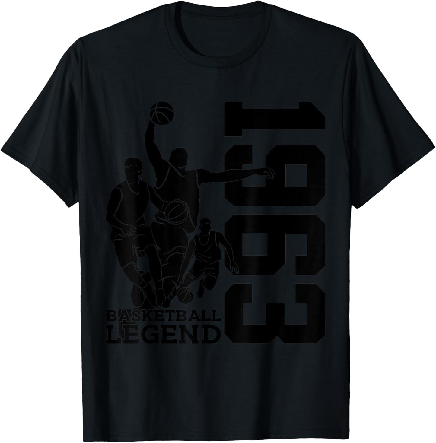Basketball 62nd Birthday Basketball Legend 1963 T-Shirt - T-Shirt | Black