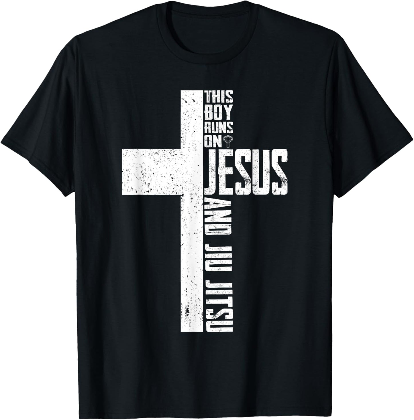 This Boy Runs On Jesus And Jiu Jitsu Christian T-Shirt - T-Shirt | Black