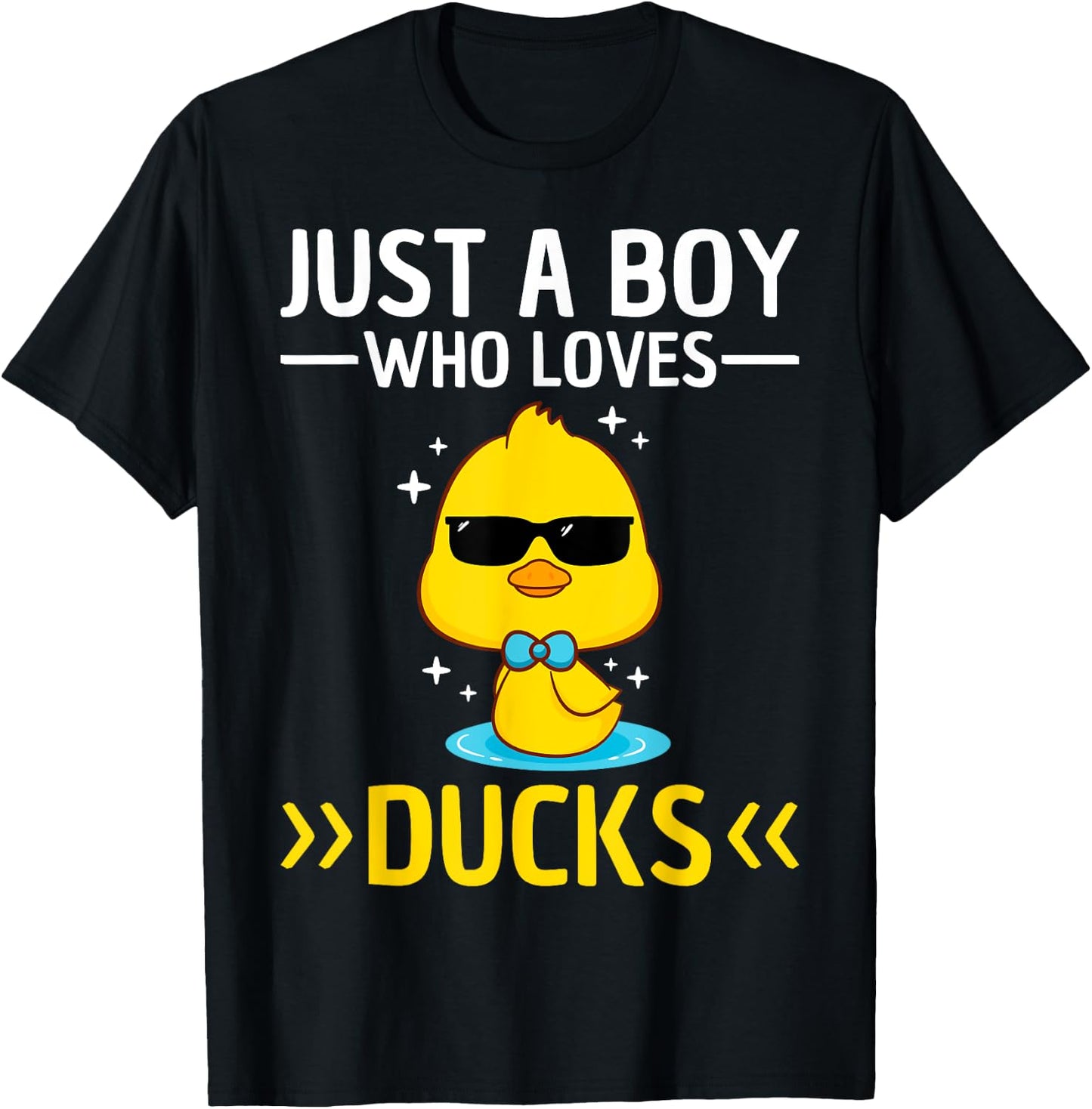 Just A Boy Who Loves Ducks Boys Kids Funny Duck Lover Duck T-Shirt - T-Shirt | Black