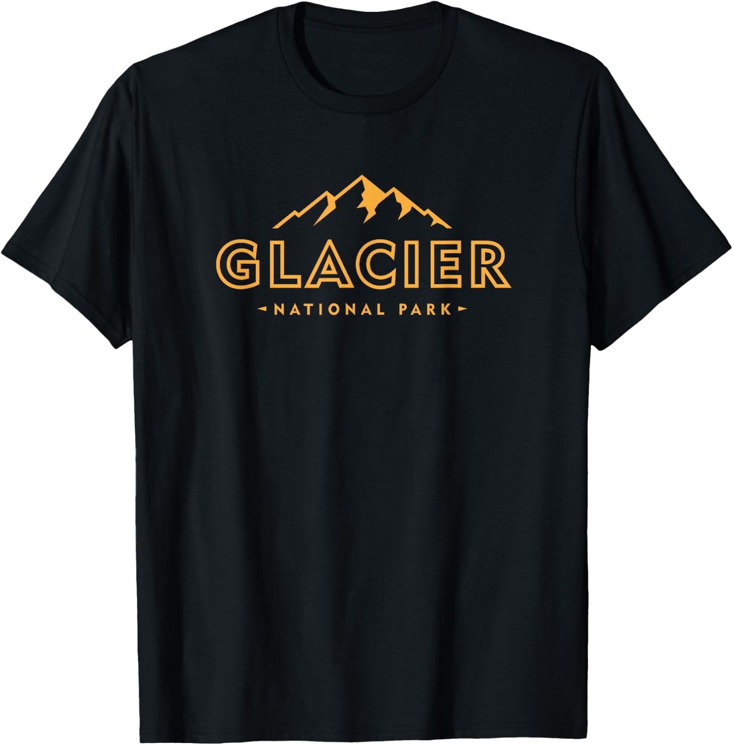 Retro Glacier National Park Montana Women Men Kids Hiking T-Shirt - T-Shirt | Black