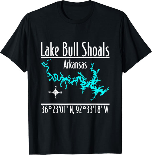 Modern Lake Bull Shoals - Arkansas T-Shirt - T-Shirt | Black