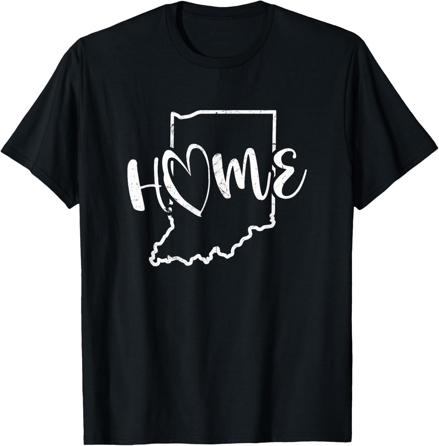 Indiana State Pride Home Graphic Design, Indiana Heart T-Shirt - T-Shirt | Black