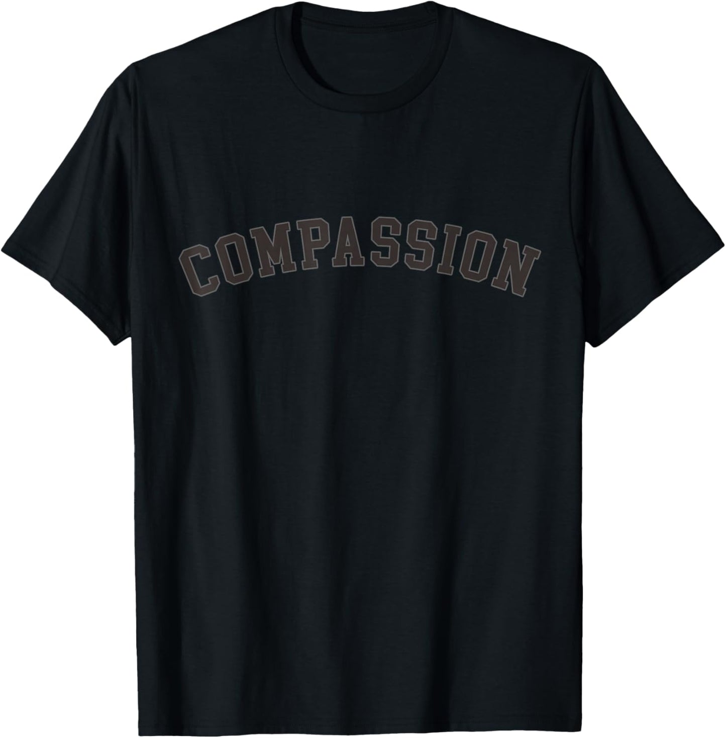 Compassion Kindness Varsity Aesthetic College Trendy Empathy T-Shirt - T-Shirt | Black