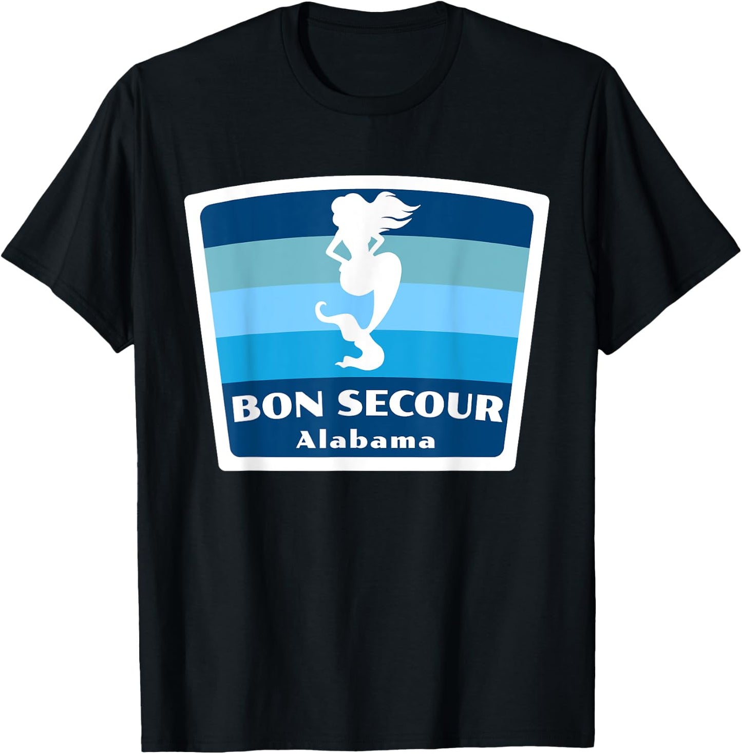 Bon Secour Alabama AL Mermaid Vacation Souvenir T-Shirt - T-Shirt | Black