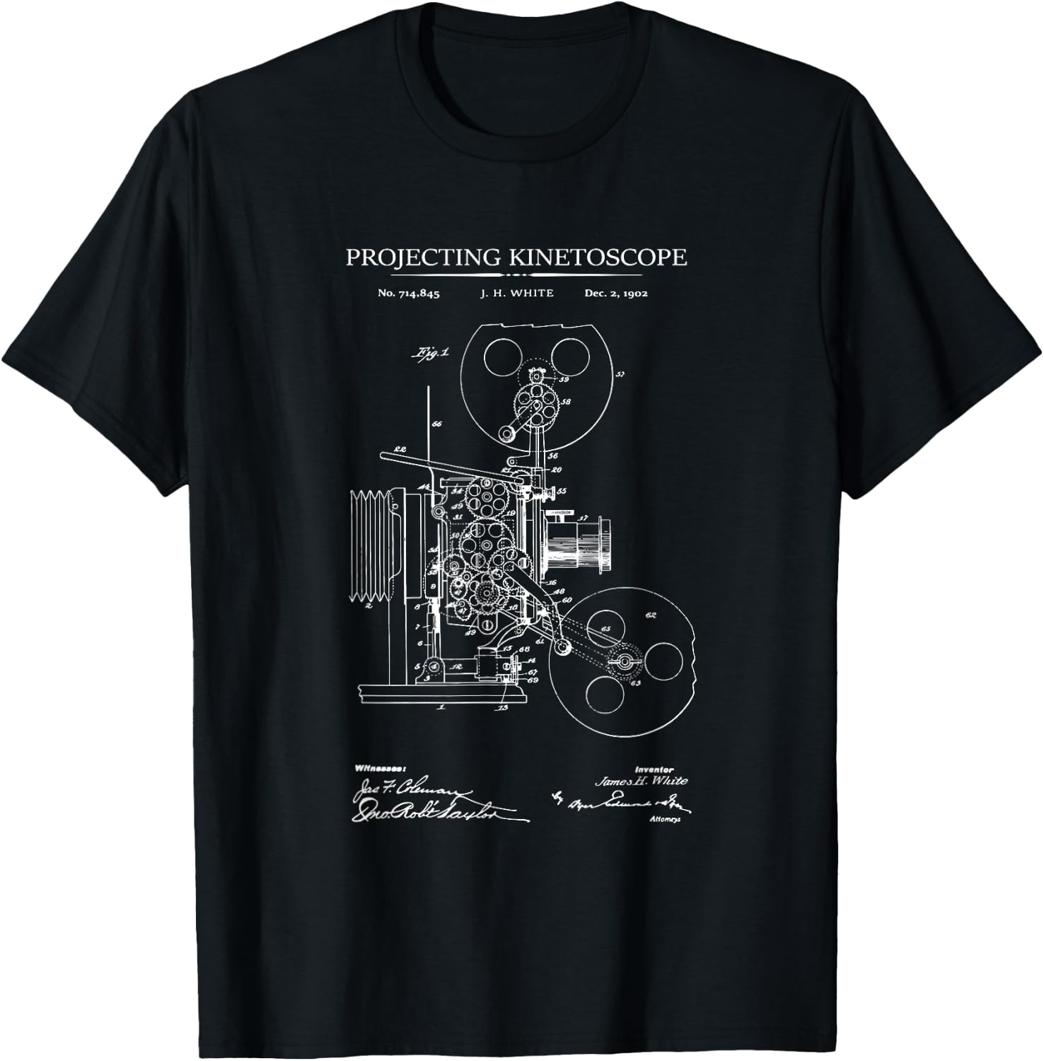 Projector patent filmmaker photography T-Shirt - T-Shirt | Black