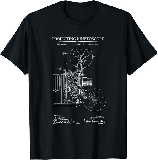 Projector patent filmmaker photography T-Shirt - T-Shirt | Black