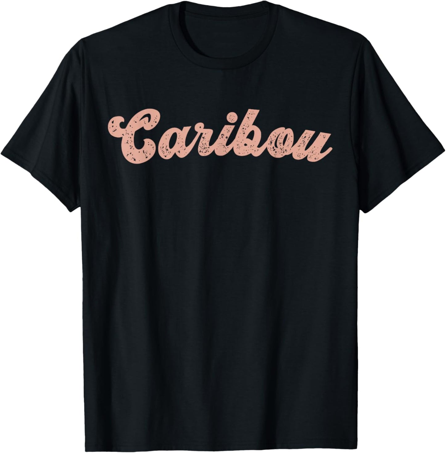 Vintage Caribou Maine Home State Souvenir Retro T-Shirt - T-Shirt | Black