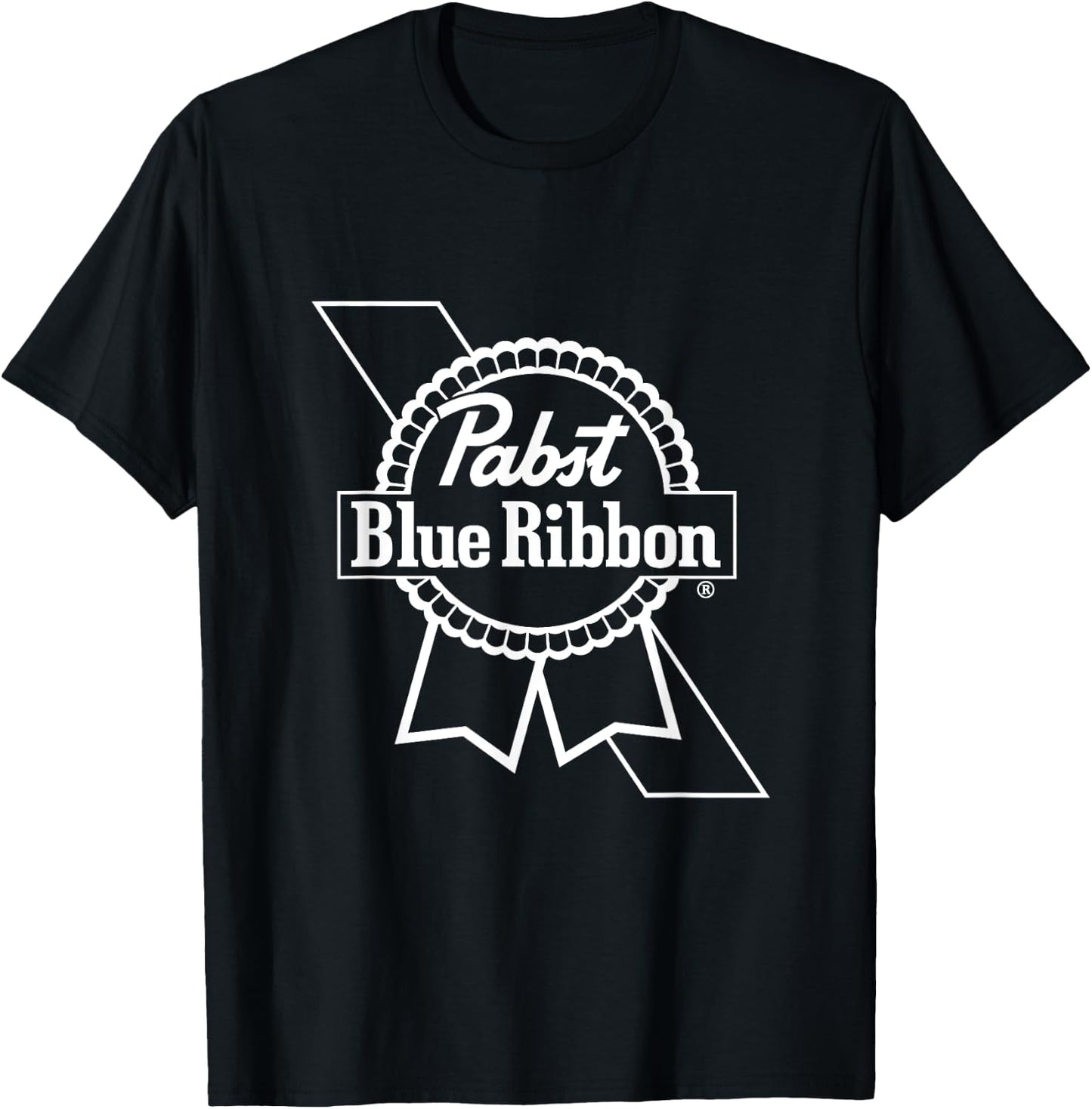 Pabst Blue Ribbon White Logo T-Shirt - T-Shirt | Black