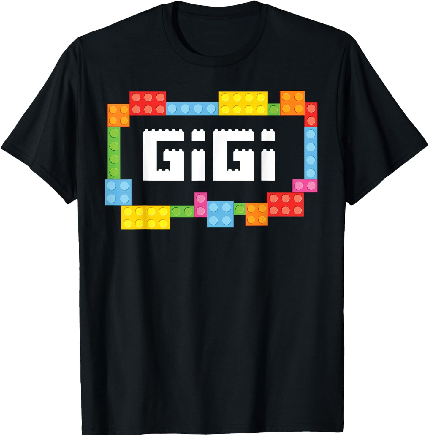 Master builder Gigi Bricks Blocks Building Family Set T-Shirt - T-Shirt | Black