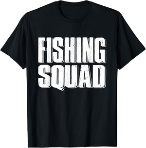 Fishing Squad Funny Fisherman Team Aquatic Adventure Outfit T-Shirt - T-Shirt | Black