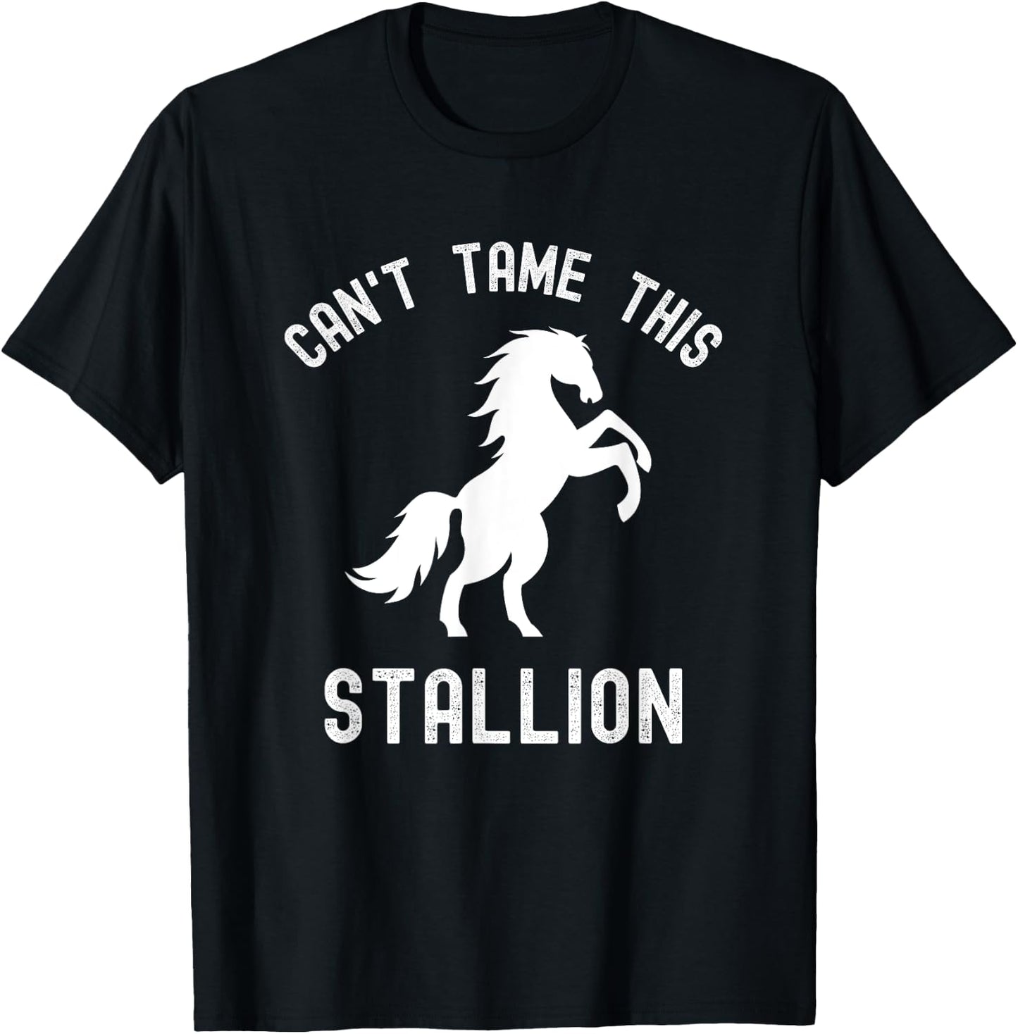 Can't Tame This Stallion, Funny Horse, Wild Horse T-Shirt - T-Shirt | Black