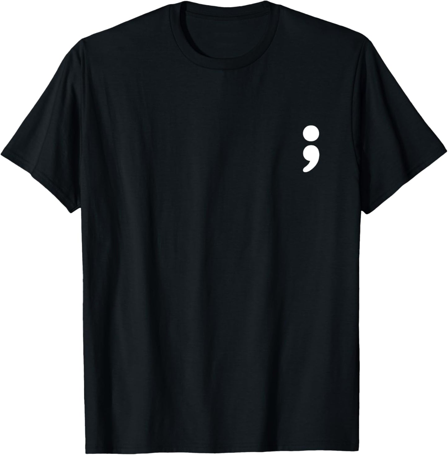 Semicolon Mental Health Matters Awareness Month T-Shirt - T-Shirt | Black