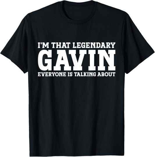 Gavin Personal Name First Name T-Shirt - T-Shirt | Black