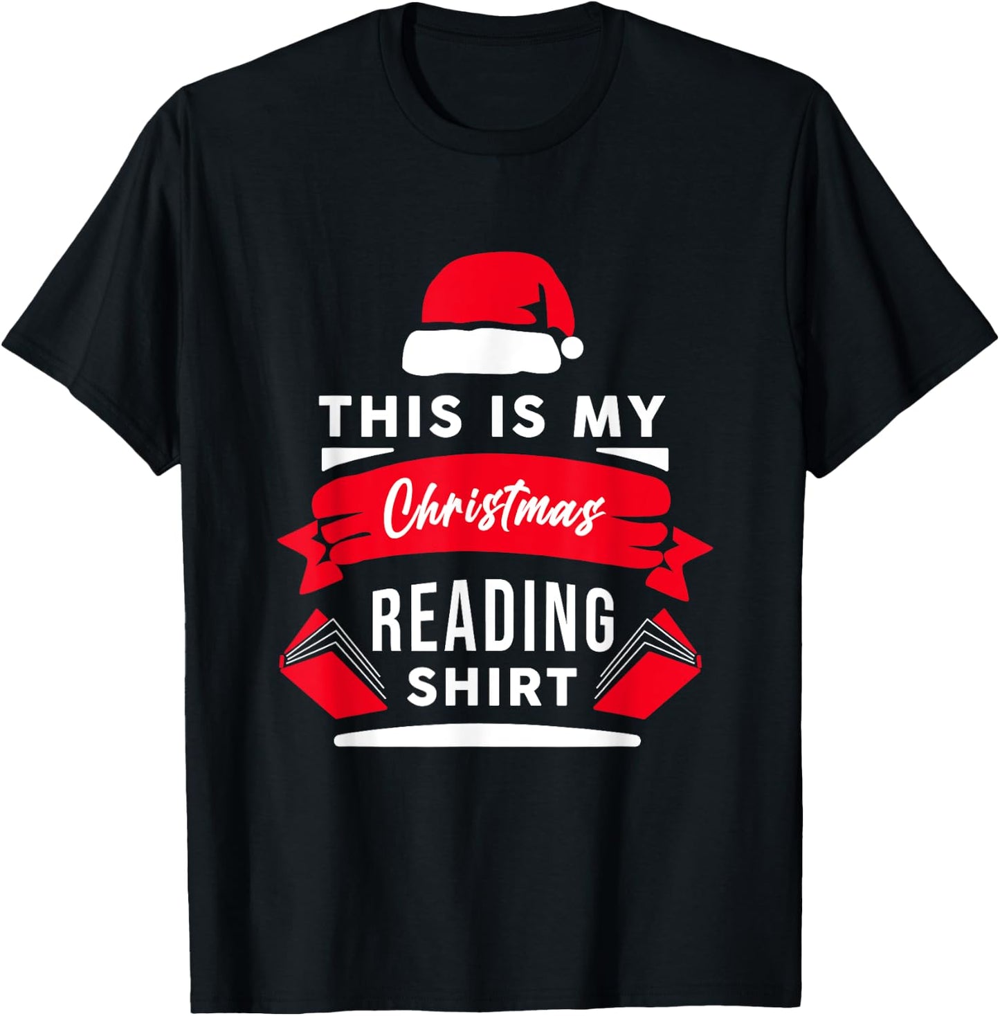 This Is My Christmas Reading Pajama Funny Book Quote T-Shirt - T-Shirt | Black