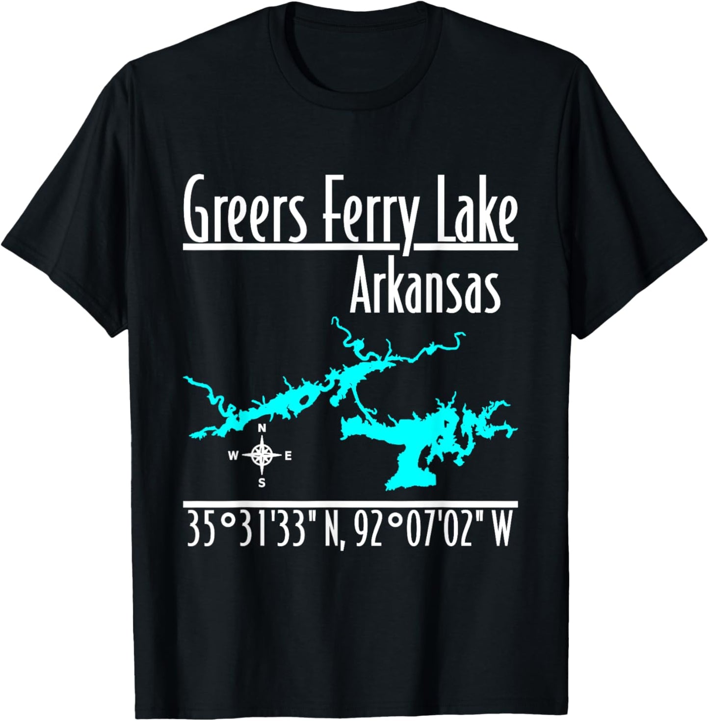Modern Greers Ferry Lake, Arkansas T-Shirt - T-Shirt | Black