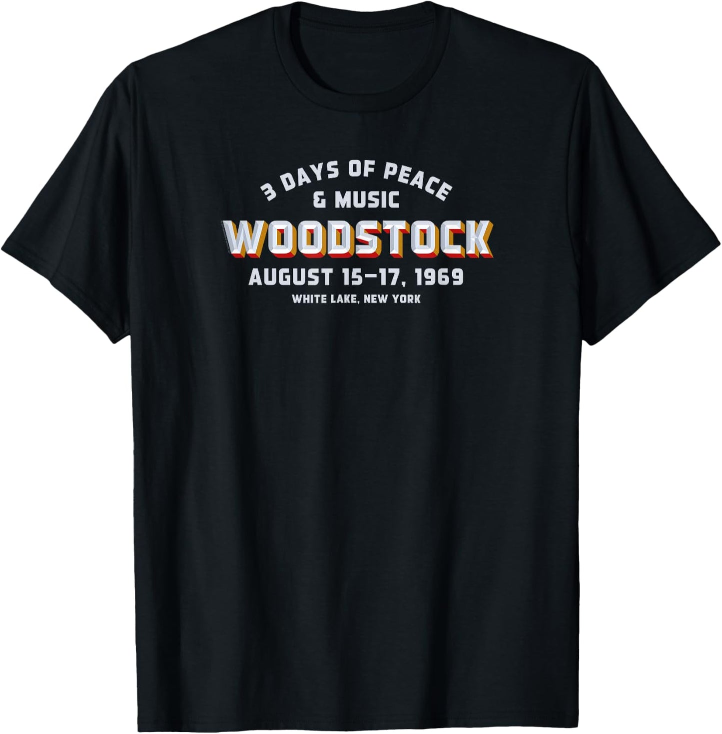 Woodstock Rock Music Festival Concert Varsity 1969 T-Shirt - T-Shirt | Black