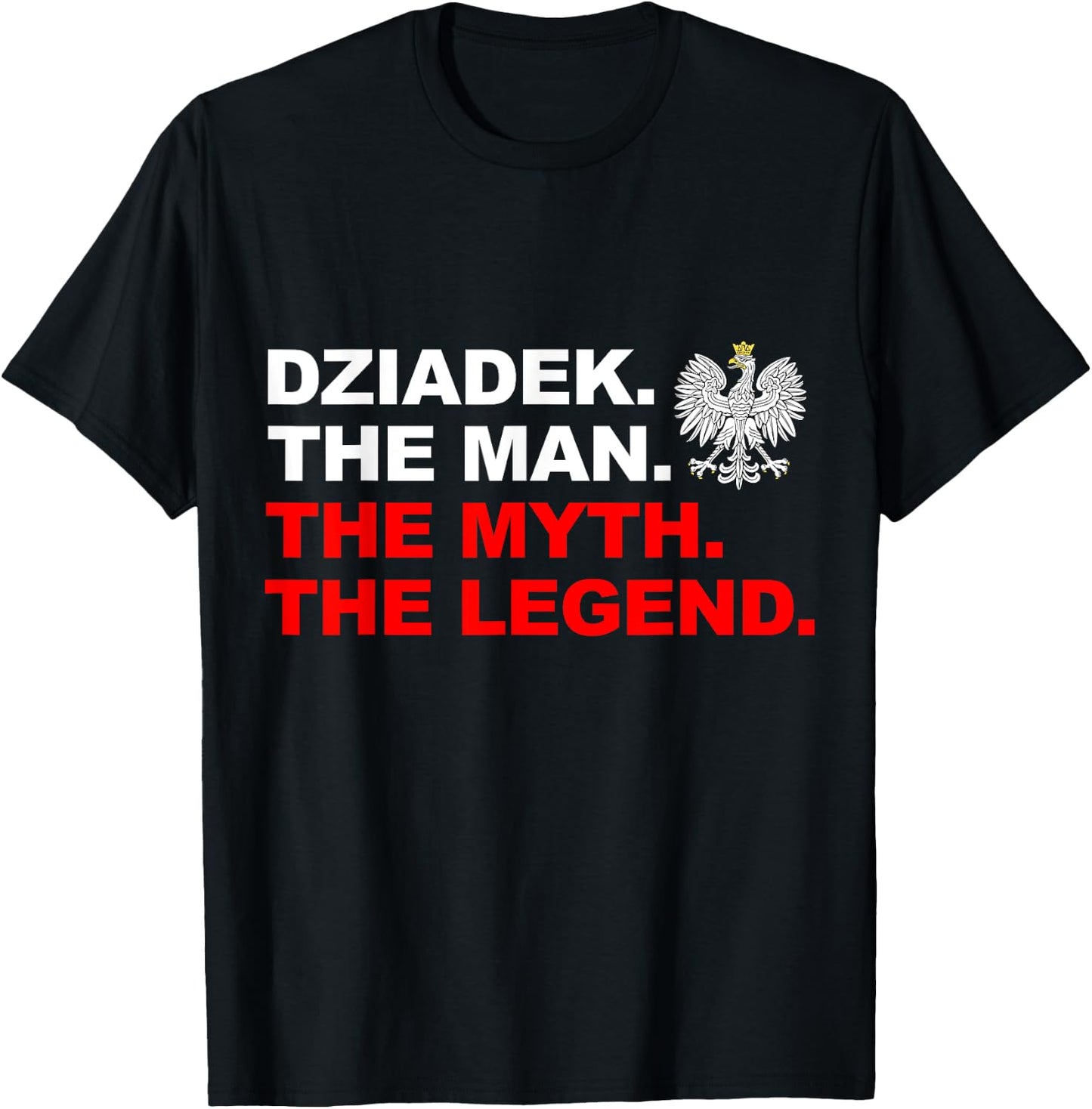 Dziadek Flag Of Poland Proud Polish Grandpa Father's Day T-Shirt - T-Shirt | Black